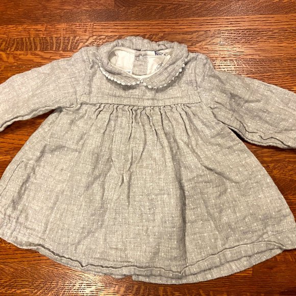 Petit Bateau Grey Polka Dot Dress and Bloomer Set - Picture 1 of 3